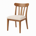 Chaise de salle à manger 48 x 55 x 82 cm en bois marron avec assise textile beige style contemporain